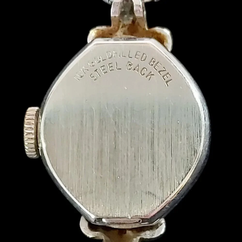 RARE Wittnauer Swiss 17 Jewels 10K Gold Filled Ladies Watch/4 Diamonds